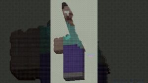 Minecraft Herobrine in Among Us Pixel Art #shorts