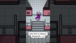John Pork is Calling in Among Us... (at the worst time!) #Shorts