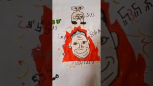 Among us XD Art #shortfeed #viral #drawing #colour #3d #amongus